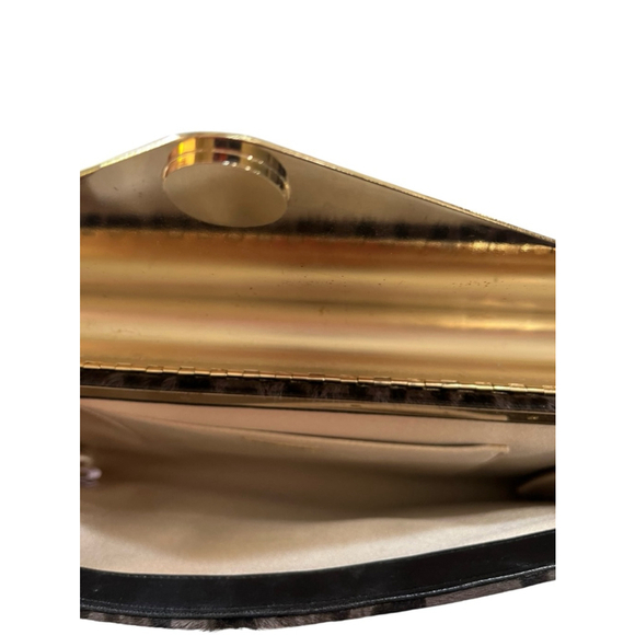 Jimmy Choo Calf Hair Leopard Print Clutch Purse W/Bag Cert. Authenticity Clean - Picture 5 of 10